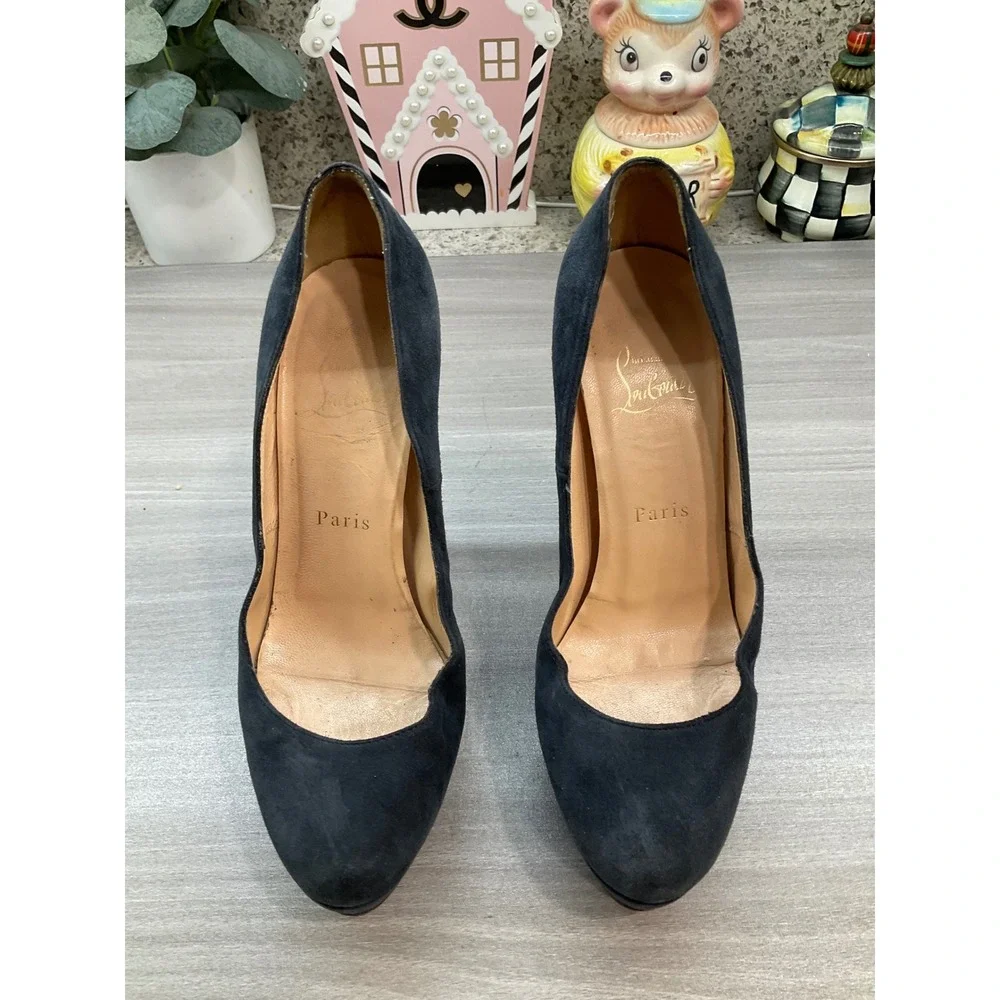 CHRISTIAN LOUBOUTIN ULTRA HIGH ULTRA SOFT SUEDE STILETTO HEELS